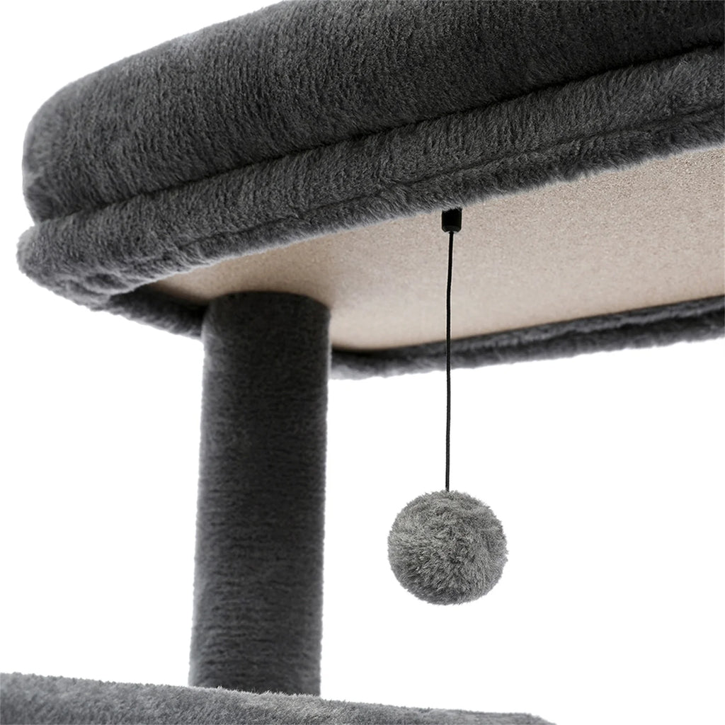 56" Cat Tree for Indoor Cats Cat Condos for Adult Cats with Padded Plush Perch and Cozy Basket Cat Tower for Large Cats , Gray